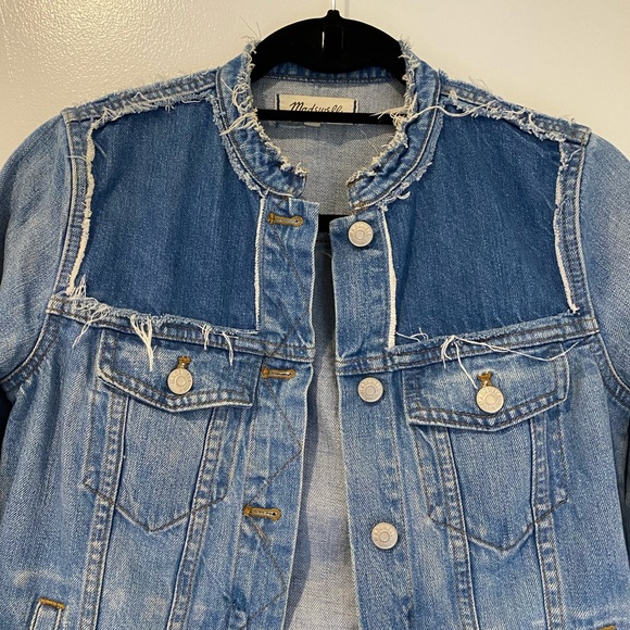 Madewell Two Tone Frayed Denim Jacket - Picture 5 of 6